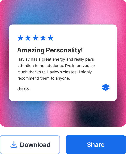 Styling and sharing testimonials